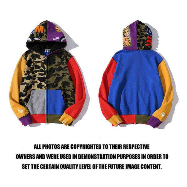 shark hoodies brand fashion shark head camouflage red yellow blue stitched hooded cardigan zipper sweater coat in autumn and winter, Black;brown
shark hoodies brand fashion shark head camouflage red yellow blue stitched hooded cardigan zipper sweater coat in autumn and winter, Black;brown