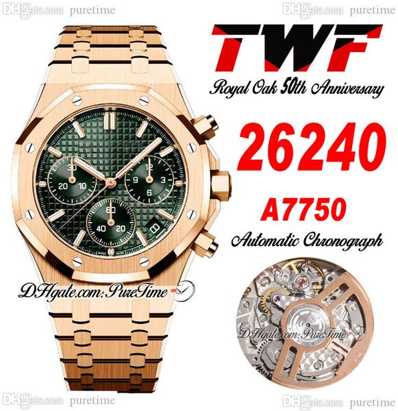 50th anniversary a7750 automatic chronograph mens watch 2624 eta 41mm rose gold blue textured stick dial stainless steel bracelet oak super, Slivery;brown
50th anniversary a7750 automatic chronograph mens watch 2624 eta 41mm rose gold blue textured stick dial stainless steel bracelet oak super, Slivery;brown