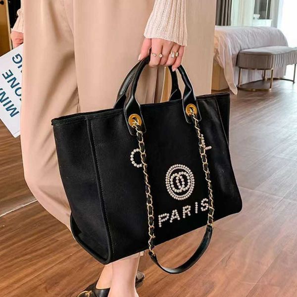 classic luxury women's evening bags brand ch handbags pearl tote canvas beach bag designers female portable shoulder large capacity big, Black;red
classic luxury women's evening bags brand ch handbags pearl tote canvas beach bag designers female portable shoulder large capacity big, Black;red