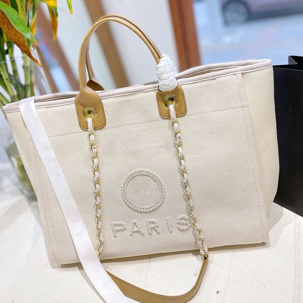womens pearl letter canvas beach shopping bags deauville clutch with chain handle totes gold metal chain shoulder pocket large capacity hand
womens pearl letter canvas beach shopping bags deauville clutch with chain handle totes gold metal chain shoulder pocket large capacity hand