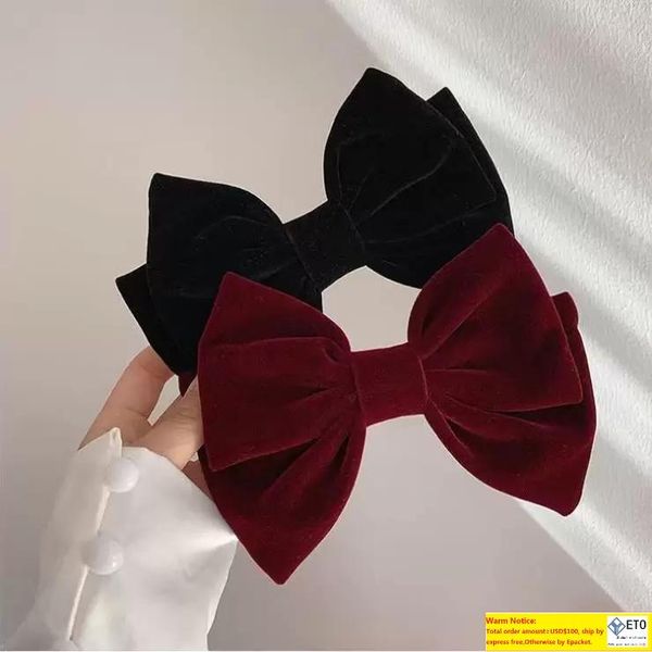 red velvet large bow pins hairpin female simple spring back bangs clip headdress, Black;brown
red velvet large bow pins hairpin female simple spring back bangs clip headdress, Black;brown