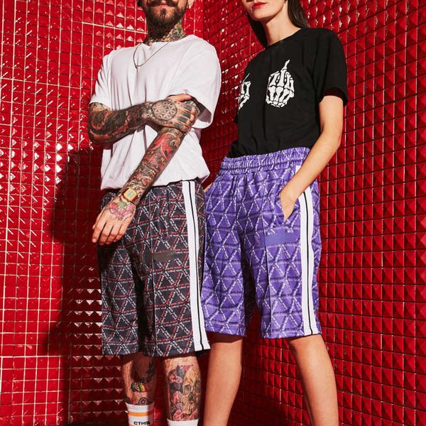 high version pa 22 lm mens shorts designer pantss letter print beach mesh shorts american hip hop men women short pants fashion loose, White;black