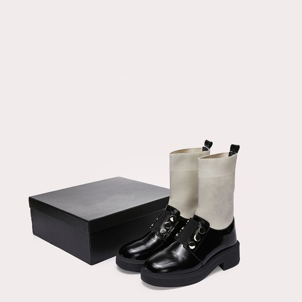 slim patent leather socks boots 2022 new rivet british style short boots black knitting versatile medium long for women
slim patent leather socks boots 2022 new rivet british style short boots black knitting versatile medium long for women