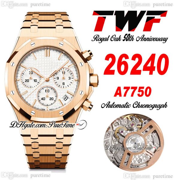50th anniversary a7750 automatic chronograph mens watch 2624 eta 41mm rose gold white textured stick dial stainless steel bracelet oak super, Slivery;brown
50th anniversary a7750 automatic chronograph mens watch 2624 eta 41mm rose gold white textured stick dial stainless steel bracelet oak super, Slivery;brown