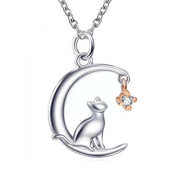 12pcs fashion cute moon cat necklace romantic valentine's day girl party birthday gift, Silver
12pcs fashion cute moon cat necklace romantic valentine's day girl party birthday gift, Silver