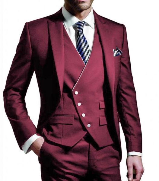 burgundy groom tuxedos peak lapel slim fit groomsmen wedding dress fashionable man jacket blazer 3 piece suit custom made, Black;gray
burgundy groom tuxedos peak lapel slim fit groomsmen wedding dress fashionable man jacket blazer 3 piece suit custom made, Black;gray