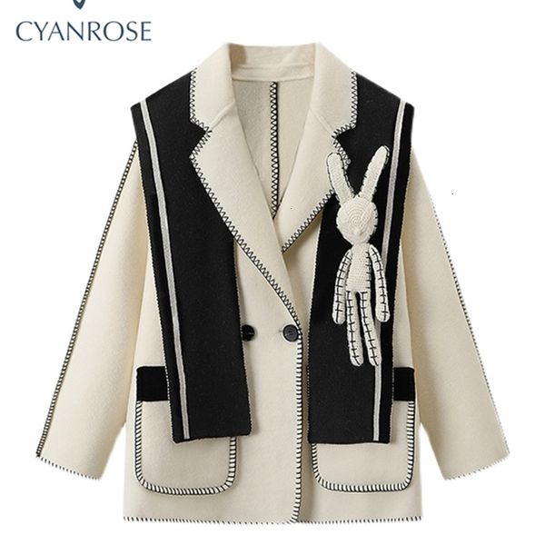 womens wool blends vintage woolen overcoat warm outerwear women long sleeve double breasted chic cute rabbit loose coat autumn winter 221113, Black
womens wool blends vintage woolen overcoat warm outerwear women long sleeve double breasted chic cute rabbit loose coat autumn winter 221113, Black