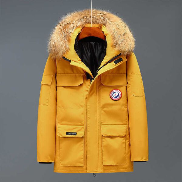 new winter down jacket for men medium and long lovers outdoor work clothes for thickened coat, Black
new winter down jacket for men medium and long lovers outdoor work clothes for thickened coat, Black