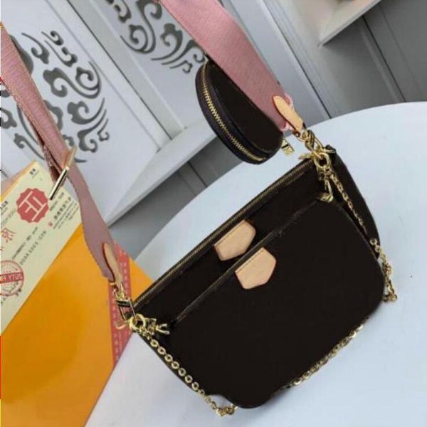 

Fashion Crossbody Accessoires Shoulder Multi Strap Bag Chain M46235 Pochette Women's Canvas Purses Handbags Roktj, Red