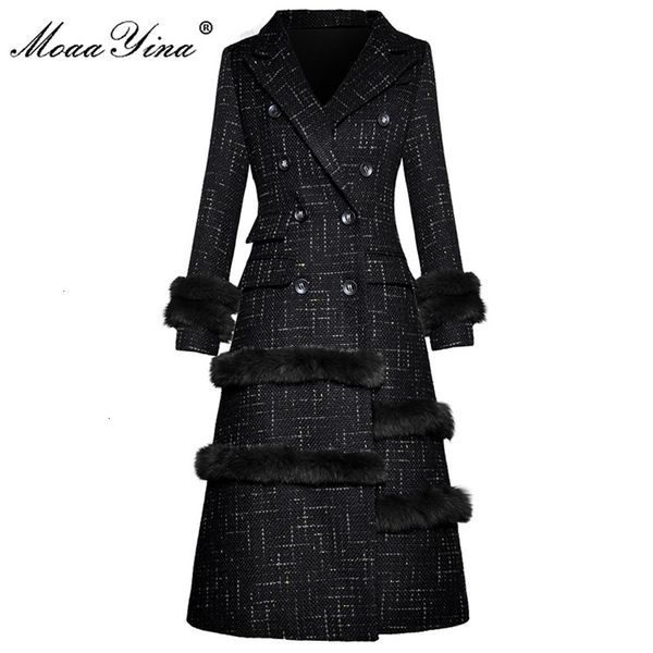 womens wool blends moaayina fashion designer winter spring woman black overcoat turndown collar double breasted slim casual coat 221113
womens wool blends moaayina fashion designer winter spring woman black overcoat turndown collar double breasted slim casual coat 221113