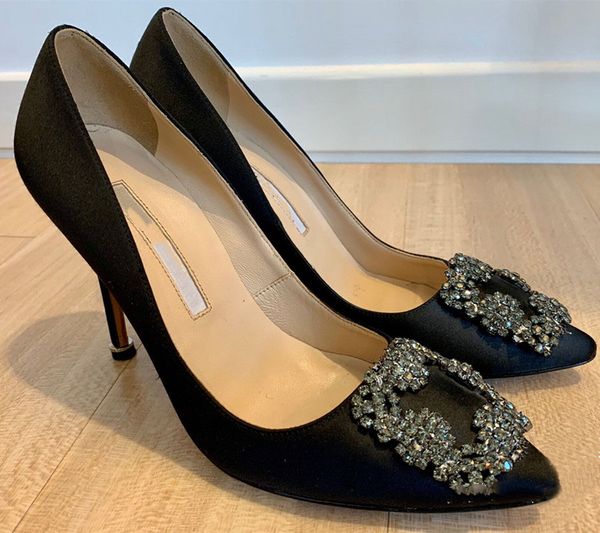 women pointed shoes brand pumps high heel wedding shoes 6cm 8cm 10cm thin heels silk boack rhinestone metal square buckle genuine leather sa, Black
women pointed shoes brand pumps high heel wedding shoes 6cm 8cm 10cm thin heels silk boack rhinestone metal square buckle genuine leather sa, Black