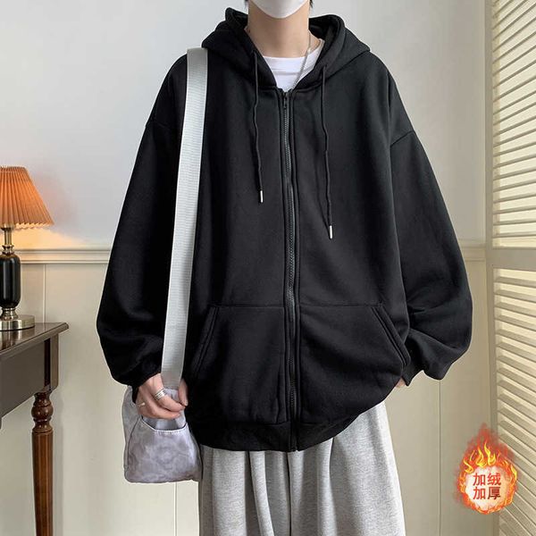 zipper color cardigan sweater coat men's fashion loose and versatile fashion brand autumn and winter velvet hooded jacket, Black;brown
zipper color cardigan sweater coat men's fashion loose and versatile fashion brand autumn and winter velvet hooded jacket, Black;brown