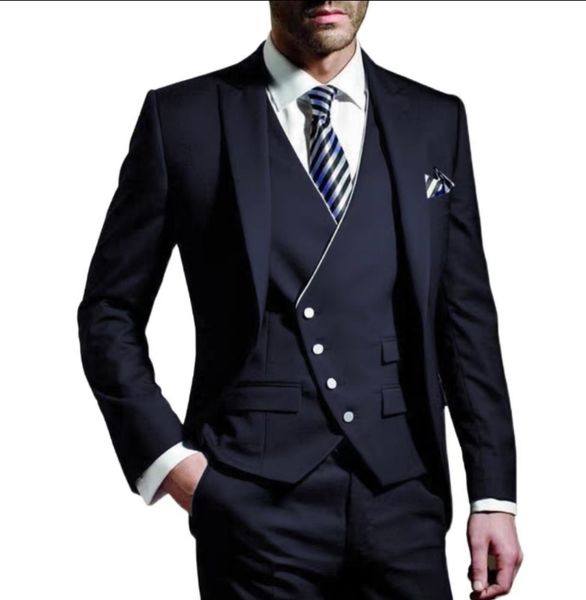 excellent navy blue groom tuxedos peak lapel slim fit groomsmen wedding dress fashionable man jacket blazer 3 piece suit, Black;gray
excellent navy blue groom tuxedos peak lapel slim fit groomsmen wedding dress fashionable man jacket blazer 3 piece suit, Black;gray