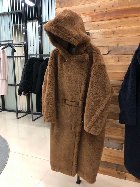 max2022 teddy bear hooded coat designer coat loose handcrafted wool coat fashion classic cut english style kaftan warp, Black
max2022 teddy bear hooded coat designer coat loose handcrafted wool coat fashion classic cut english style kaftan warp, Black