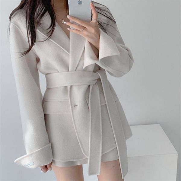 womens wool blends spring coat women one button belted turn down cardigans jacket korean chic blazer outerwear female coats c059 221113, Black
womens wool blends spring coat women one button belted turn down cardigans jacket korean chic blazer outerwear female coats c059 221113, Black
