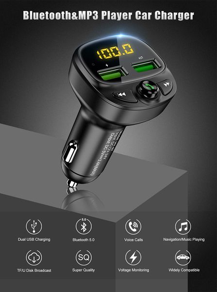 qc 3.0 floveme car bluetooth car charger - dual usb interface-player 
qc 3.0 floveme car bluetooth car charger - dual usb interface-player