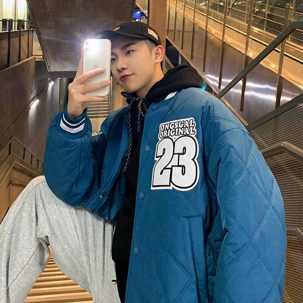 grid baseball suit cotton padded men's autumn and winter fashion loose down jacket leisure warm, Black
grid baseball suit cotton padded men's autumn and winter fashion loose down jacket leisure warm, Black