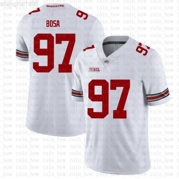 american college football wear ncaa ohio state buckeyes 97 nick bosa 7 dwayne haskins jr american football jersey red white tom brady saquon, Black