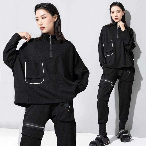 women's t shirts women's autumn clothes personalized stitching zipper collar loose long sleeve t-shirt japanese fashion drawstring, White
women's t shirts women's autumn clothes personalized stitching zipper collar loose long sleeve t-shirt japanese fashion drawstring, White