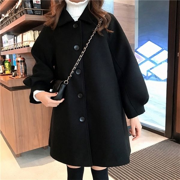 womens wool blends korean autumn and winter classic womens coat casual lapel single breasted loose wool cloak 221113, Black
womens wool blends korean autumn and winter classic womens coat casual lapel single breasted loose wool cloak 221113, Black