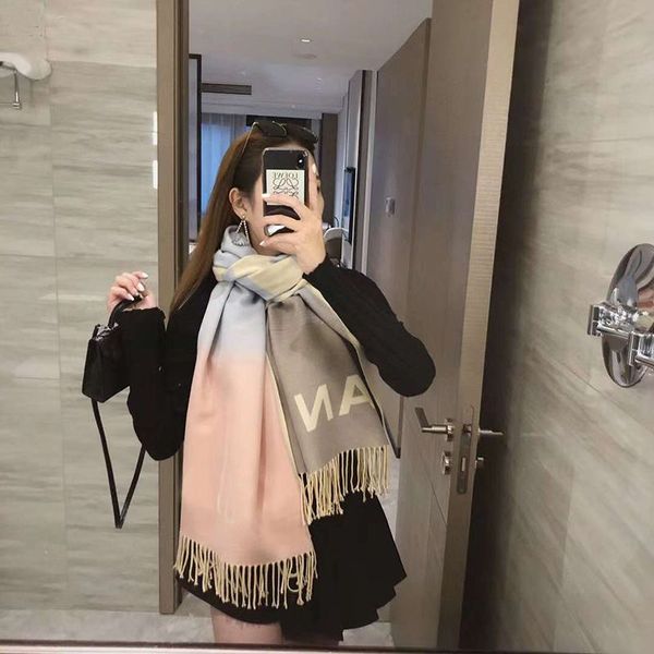 

Shawl Cashmere Designer Poncho Winter C Scarf for Women Fashion Pashmina Wraps Thick Warm Female Blanket Gift H1F9