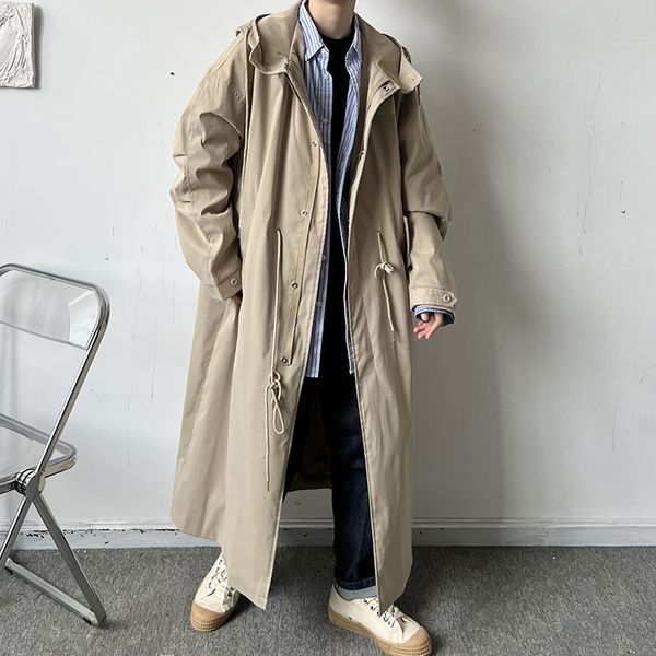 men's jackets autumn korean style hooded windbreaker men casual loose long section hooded jackets men trench mxl 221014, Black;brown
men's jackets autumn korean style hooded windbreaker men casual loose long section hooded jackets men trench mxl 221014, Black;brown