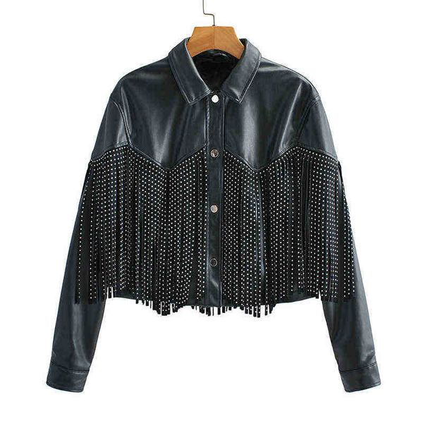 ftlzz autumn winter tassel rivet faux leather short jackets women loose moto bike soft pu leather jacket single breasted outfit j220727, Black
ftlzz autumn winter tassel rivet faux leather short jackets women loose moto bike soft pu leather jacket single breasted outfit j220727, Black