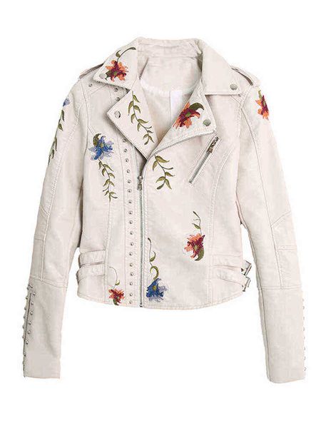 ftlzz women floral print embroidery faux soft leather jacket coat turndown collar casual pu motorcycle black punk outerwear j220727
ftlzz women floral print embroidery faux soft leather jacket coat turndown collar casual pu motorcycle black punk outerwear j220727