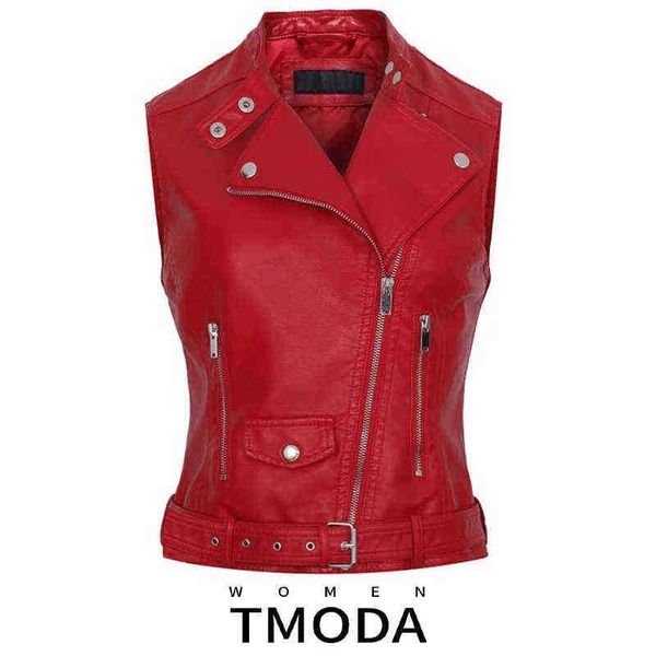 tmoda259 2022 new fashion women spring autunm red faux leather vest jackets lady bomber motorcycle cool outerwear jacket with belt j220727, Black
tmoda259 2022 new fashion women spring autunm red faux leather vest jackets lady bomber motorcycle cool outerwear jacket with belt j220727, Black