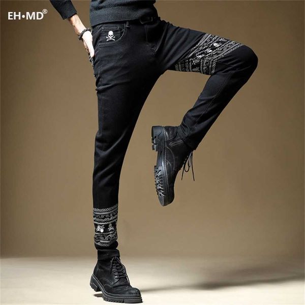 men's jeans ehmd skull embroidered jeans men's ethnic style decoration soft casual slim cotton stretch pencil pants pure color new, Blue
men's jeans ehmd skull embroidered jeans men's ethnic style decoration soft casual slim cotton stretch pencil pants pure color new, Blue
