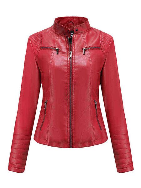 fitaylor spring autumn s3xl faux leather jacket women zipper biker pu leather short coat stand collar slim outwear female chic j220727, Black
fitaylor spring autumn s3xl faux leather jacket women zipper biker pu leather short coat stand collar slim outwear female chic j220727, Black