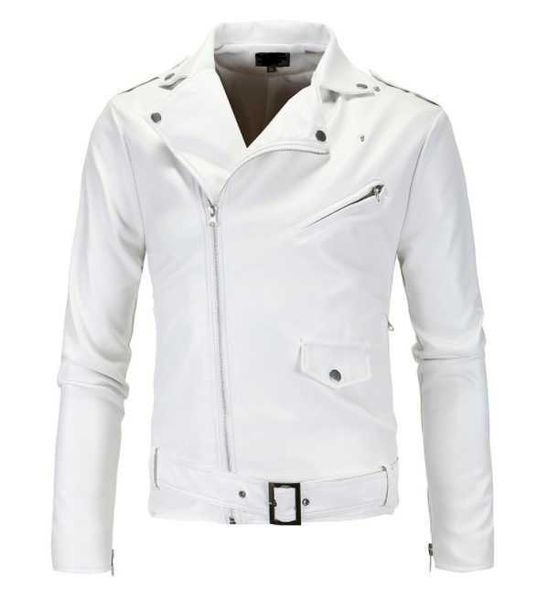 nk designer men's motorcycle slim fitting leather jacket with vertical collar and oblique zipper white py12, Black
nk designer men's motorcycle slim fitting leather jacket with vertical collar and oblique zipper white py12, Black