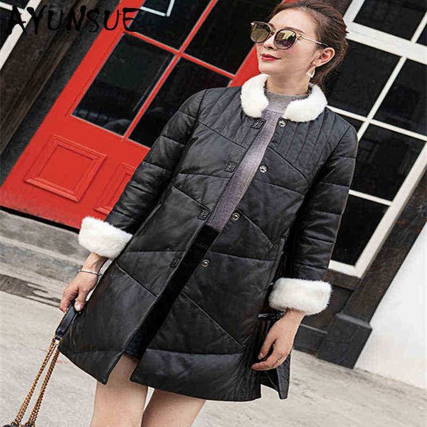 ayunsue real mink fur collar natural genuine leather coat women winter sheepskin coat female real leather down coats lw3875 j220727, Black
ayunsue real mink fur collar natural genuine leather coat women winter sheepskin coat female real leather down coats lw3875 j220727, Black