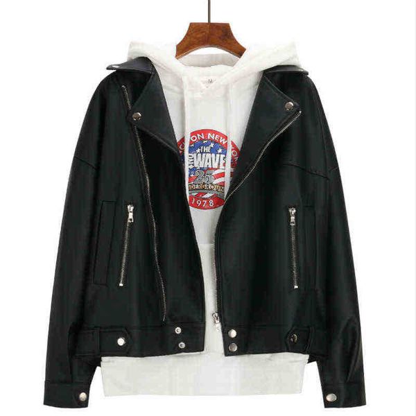 2020 new spring autumn faux leather jacket women zipper turndown collar black short pu leather motorcycle jackets j220727
2020 new spring autumn faux leather jacket women zipper turndown collar black short pu leather motorcycle jackets j220727
