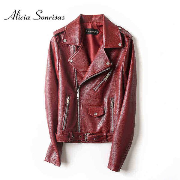 2021 spring autumn red multicolor women biker's leather jacket water washed leather short slim fit pink moto biker jacket j220727, Black
2021 spring autumn red multicolor women biker's leather jacket water washed leather short slim fit pink moto biker jacket j220727, Black