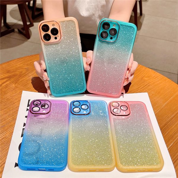fashion gradient colorful glitter phone cases for iphone 14 13 12 11 pro max xs x xr 7 8 plus lens film shockproof transparent cover
fashion gradient colorful glitter phone cases for iphone 14 13 12 11 pro max xs x xr 7 8 plus lens film shockproof transparent cover