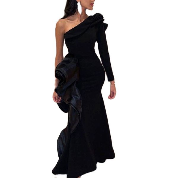 black saudi arabia long evening dresses one sleeve shouler dubia custom made formal night party gowns prom gowns vestidos, Black;red
black saudi arabia long evening dresses one sleeve shouler dubia custom made formal night party gowns prom gowns vestidos, Black;red