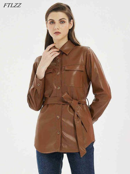 ftlzz streetwear female single breasted loose pu leather jacket with belt spring autumn women faux leather coat ladies outwear j220727, Black
ftlzz streetwear female single breasted loose pu leather jacket with belt spring autumn women faux leather coat ladies outwear j220727, Black