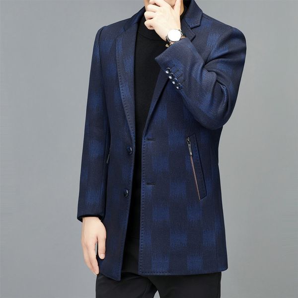 men's wool blends men elegant cashmere wool overcoat blue printing notched collar sheep wool coat male winter autumn outfits clothings, Black
men's wool blends men elegant cashmere wool overcoat blue printing notched collar sheep wool coat male winter autumn outfits clothings, Black