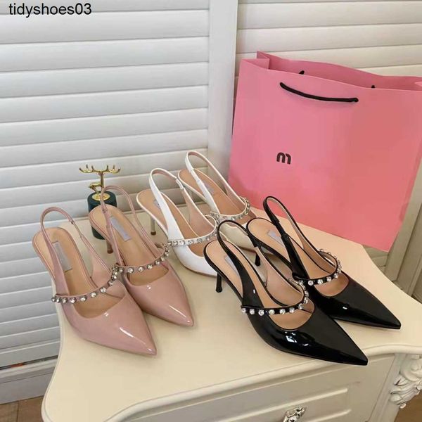 new miu 2022 women designers rois patent leather mary jane pumps mid jeweled heel shoes size 34-40, Black
new miu 2022 women designers rois patent leather mary jane pumps mid jeweled heel shoes size 34-40, Black