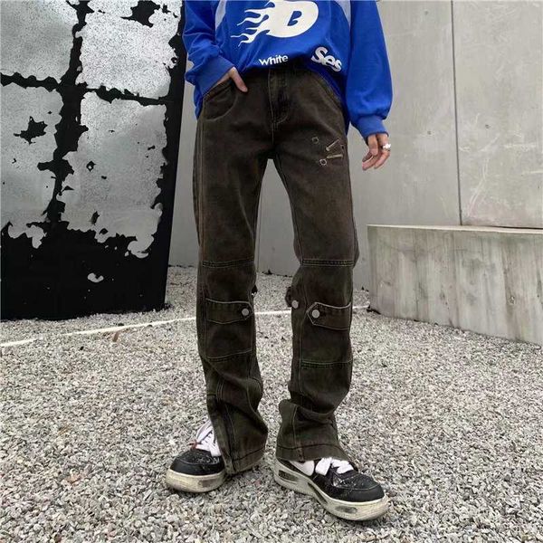 men's jeans 2022 new fashion vintage straight men cargo jeans pants ankle zipper retro washed hip hop denim trousers y2k clothes ropa h, Blue
men's jeans 2022 new fashion vintage straight men cargo jeans pants ankle zipper retro washed hip hop denim trousers y2k clothes ropa h, Blue