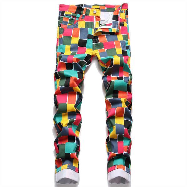 men's jeans men fancy color printed jeans fashion y2k digital print stretch denim pants slim straight trousers t221102, Blue
men's jeans men fancy color printed jeans fashion y2k digital print stretch denim pants slim straight trousers t221102, Blue