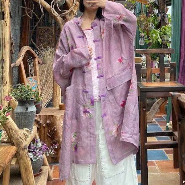 women's trench coats johnature spring retro print ramie loose women thin wind coats leisure fashion long trench vintage chinese style c, Tan;black
women's trench coats johnature spring retro print ramie loose women thin wind coats leisure fashion long trench vintage chinese style c, Tan;black