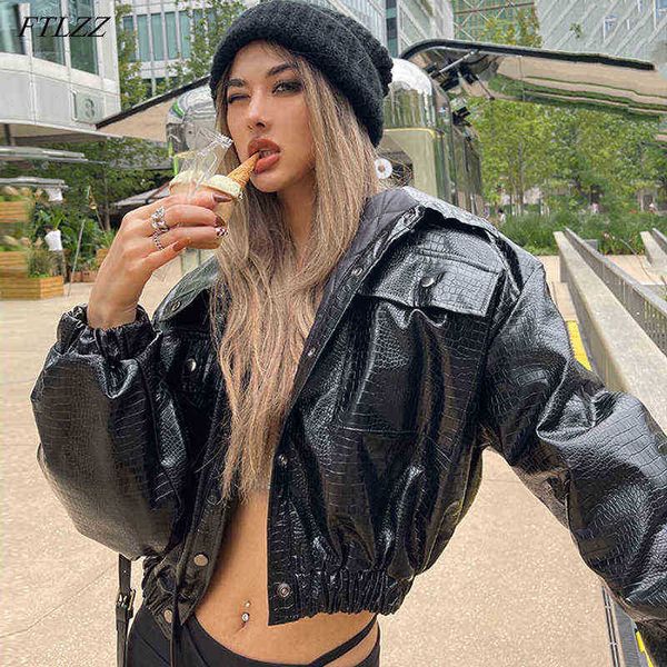 ftlzz spring autumn pu patent leather short jacket women moto bike faux leather jacket streetwear warm cotton outfit chic female j220727, Black
ftlzz spring autumn pu patent leather short jacket women moto bike faux leather jacket streetwear warm cotton outfit chic female j220727, Black