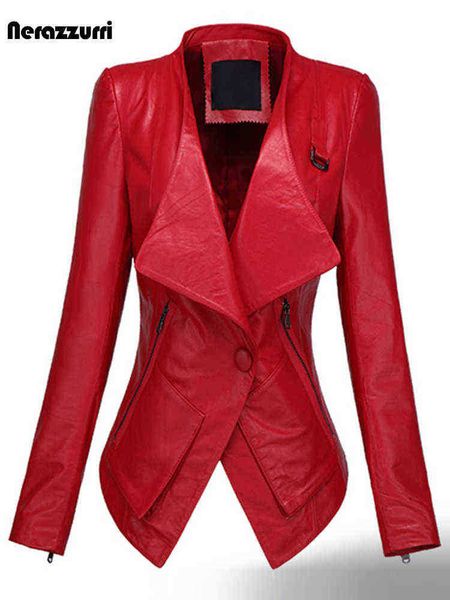 nerazzurri spring short red black leather jacket 2021 long sleeves single button slim fit womens leather jackets 7xl j220727
nerazzurri spring short red black leather jacket 2021 long sleeves single button slim fit womens leather jackets 7xl j220727