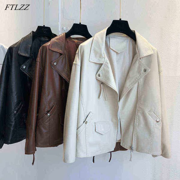 ftlzz spring autumn women soft faux leather jacket moto bike pu leather short jacket solid color random loose outlet chic female j220727, Black
ftlzz spring autumn women soft faux leather jacket moto bike pu leather short jacket solid color random loose outlet chic female j220727, Black