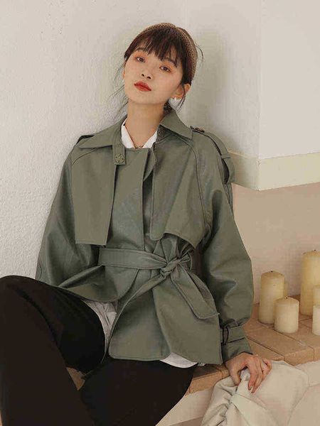 ailegogo new spring autumn women green pu faux soft leather jacket with belt streetwear female moto biker loose outfit j220727, Black
ailegogo new spring autumn women green pu faux soft leather jacket with belt streetwear female moto biker loose outfit j220727, Black