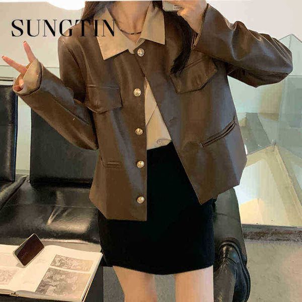 sungtin pu leather jacket women fashion high street motorcycle faux leather jackets korean chic button punk biker casual runner j220727, Black
sungtin pu leather jacket women fashion high street motorcycle faux leather jackets korean chic button punk biker casual runner j220727, Black