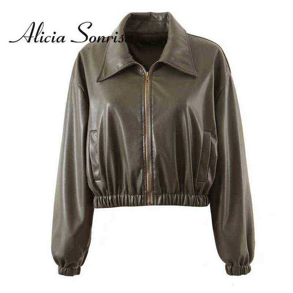 spring autumn 2022 women pu loose collar vest short army green casual leather jacket with long sleeves lapel solid jacket j220727, Black
spring autumn 2022 women pu loose collar vest short army green casual leather jacket with long sleeves lapel solid jacket j220727, Black