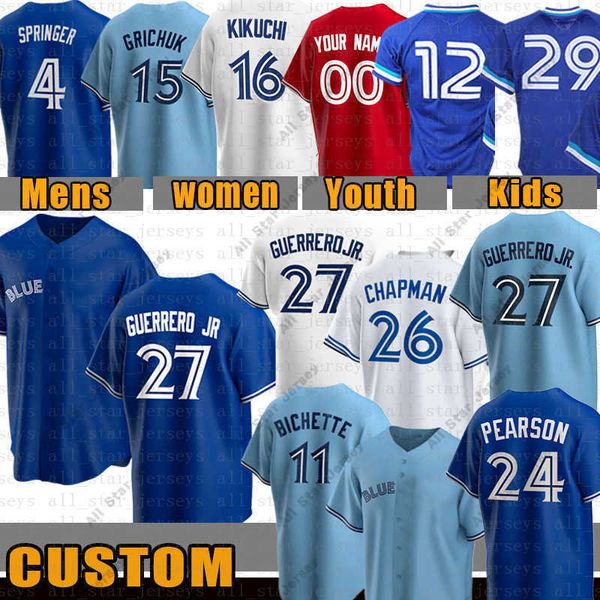 baseball jerseys custom vladimir guerrero jr. baseball jersey toronto bo bichette blue george springer yusei kikuchi cavan biggio roberto al, Blue;black
baseball jerseys custom vladimir guerrero jr. baseball jersey toronto bo bichette blue george springer yusei kikuchi cavan biggio roberto al, Blue;black